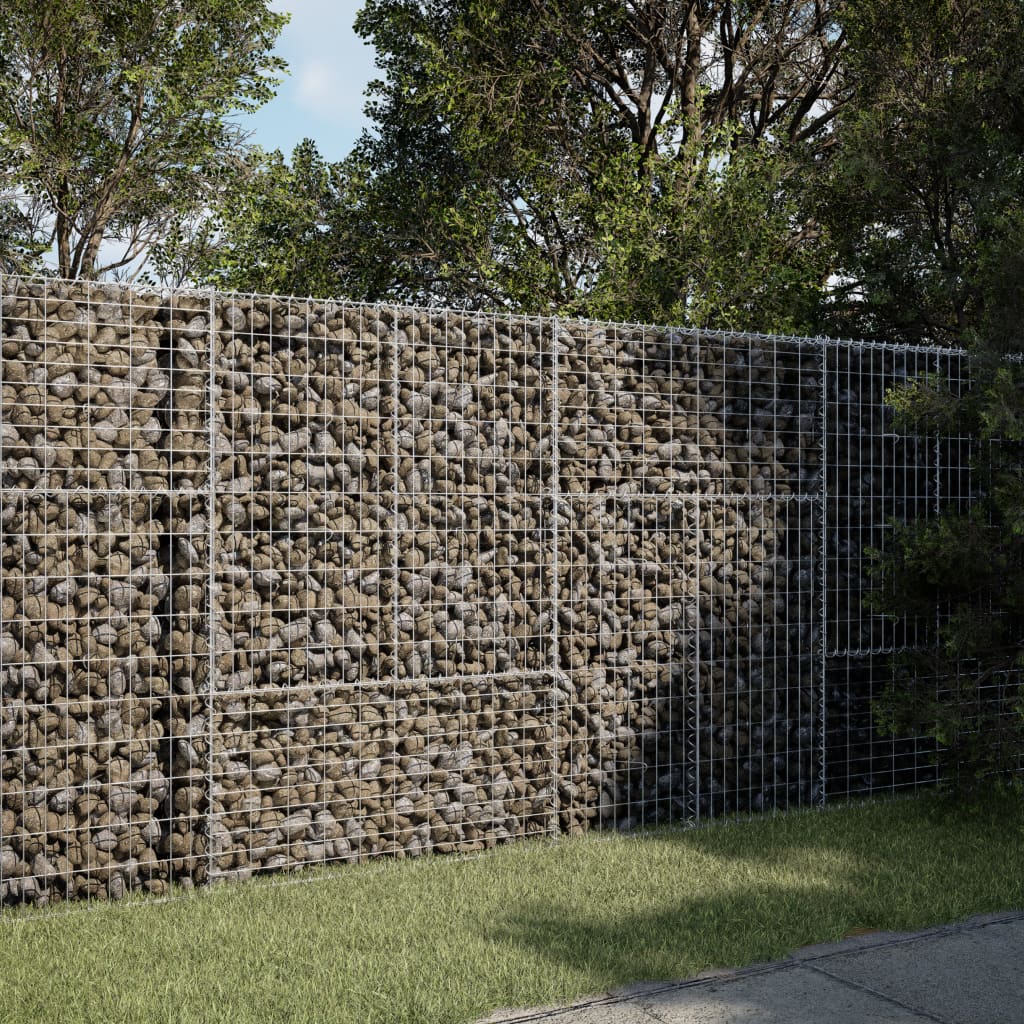 vidaXL Panier gabion avec couvercle 200x100x150 cm fer galvanisé