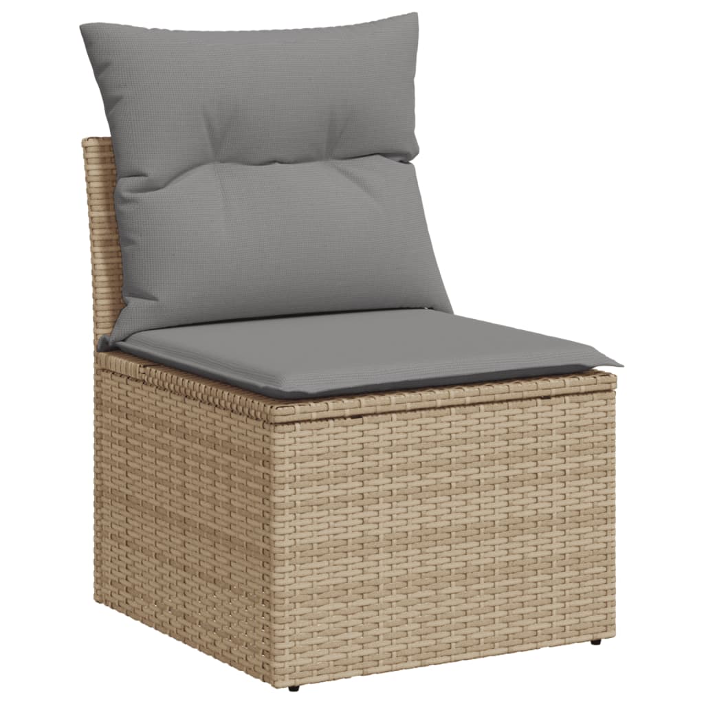 vidaXL Salon de jardin avec coussins 7pcs mélange beige résine tressée