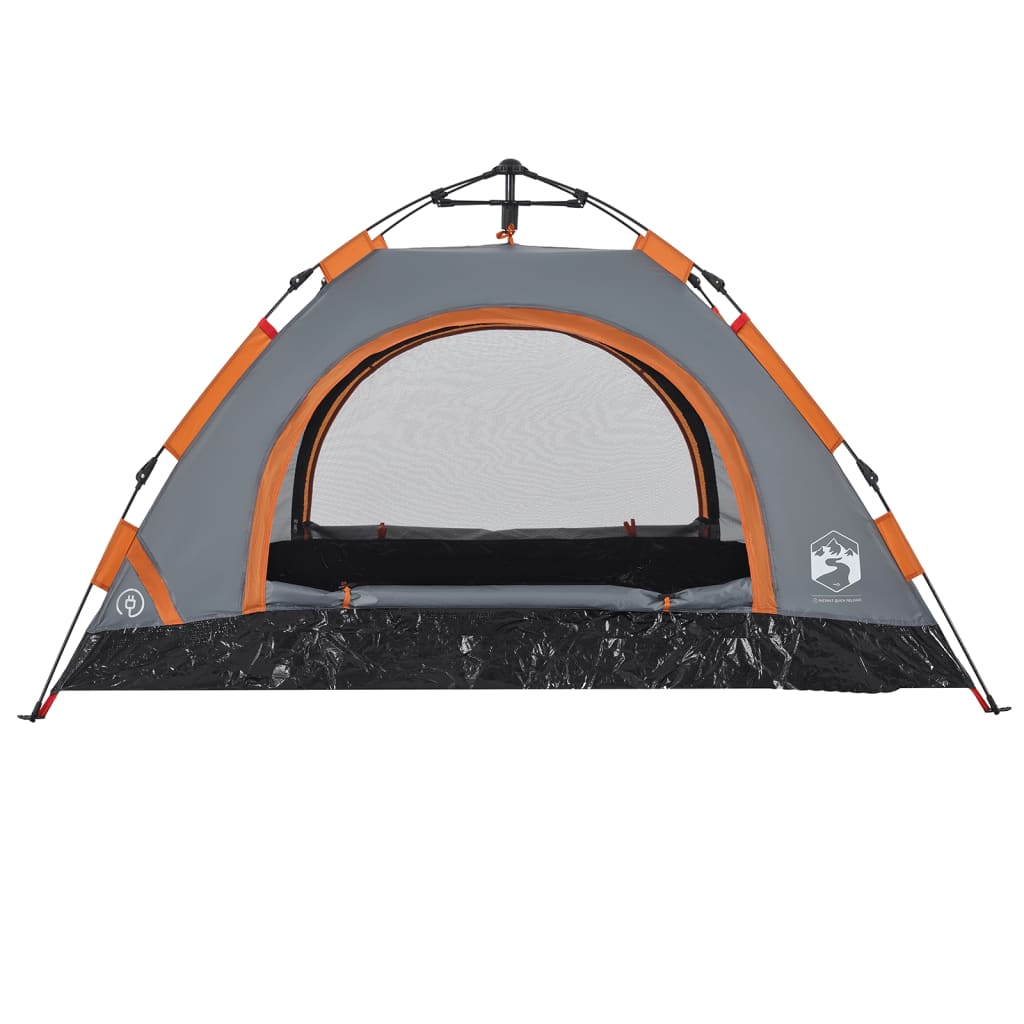 vidaXL Tente de camping 2 personnes gris et orange libération rapide