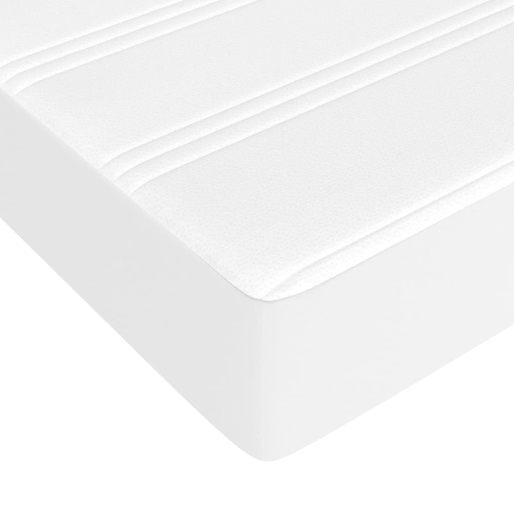 vidaXL Matelas de lit à ressorts ensachés Blanc 80x200x20cm Similicuir