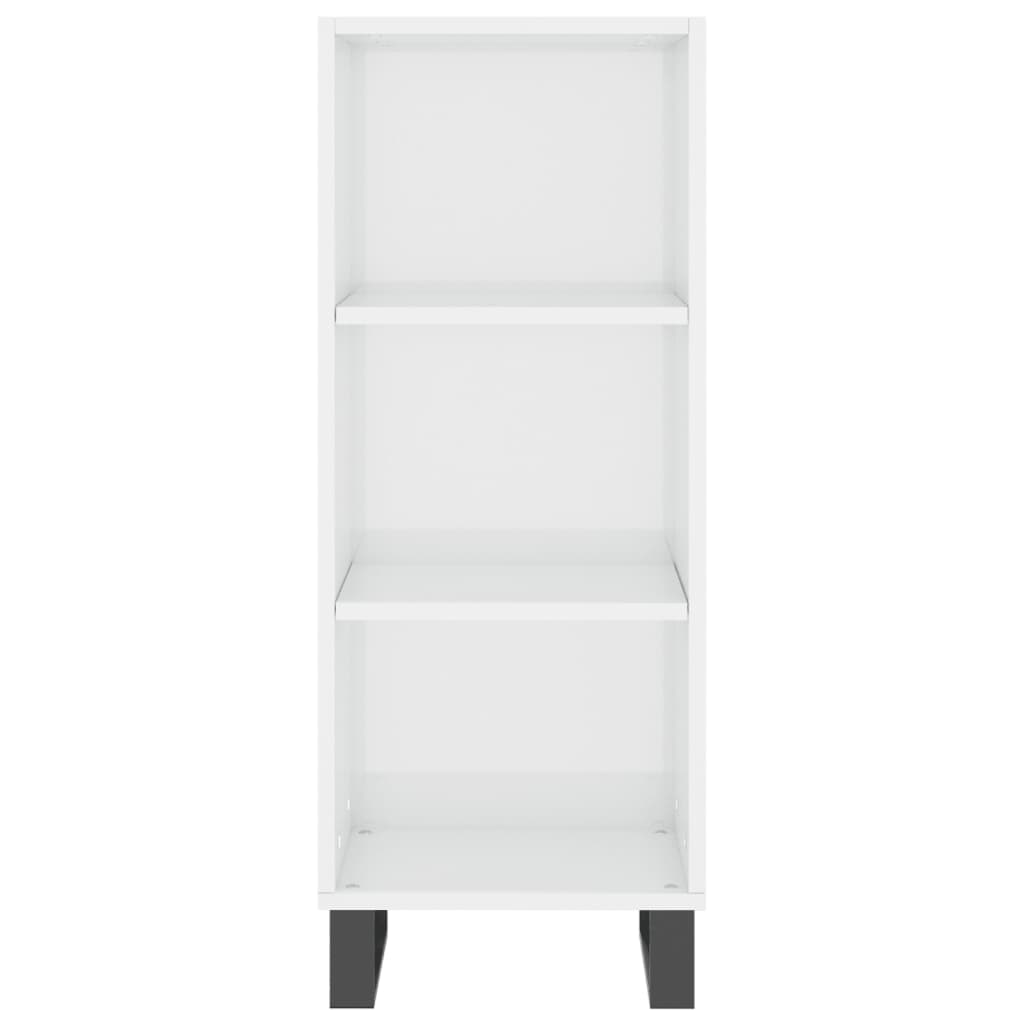 vidaXL Buffet haut Blanc brillant 34,5x34x180 cm Bois d'ingénierie