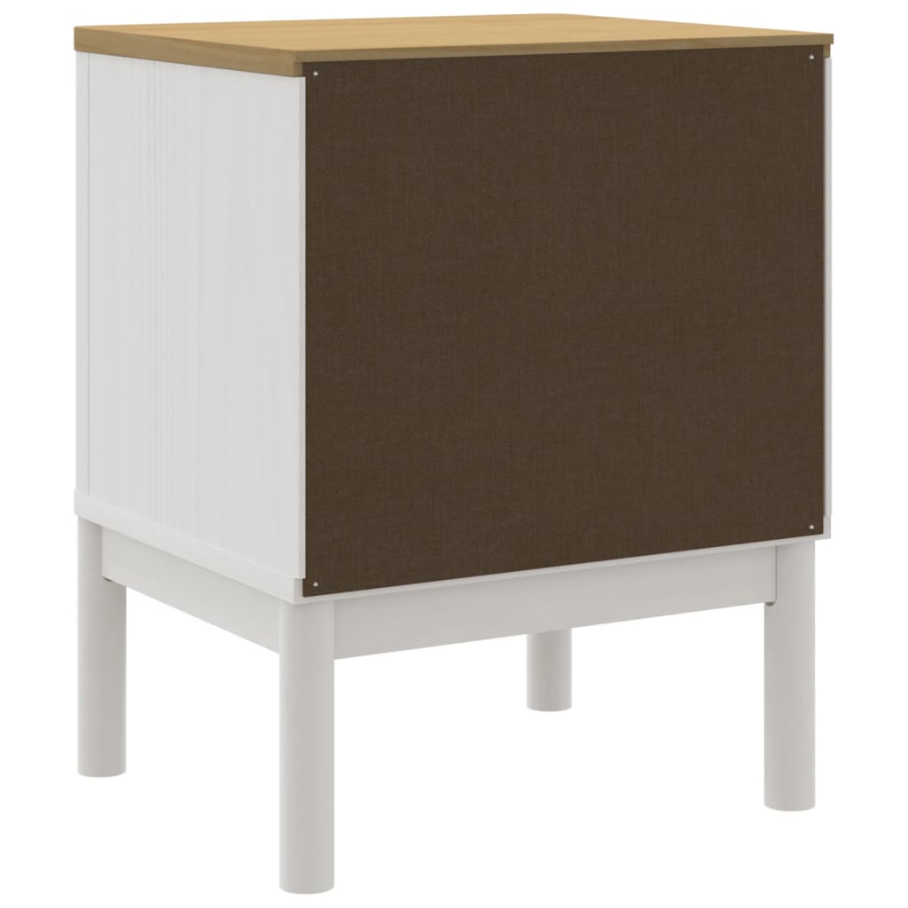 vidaXL Table de chevet FLORO blanc 45x39x57 cm bois de pin massif