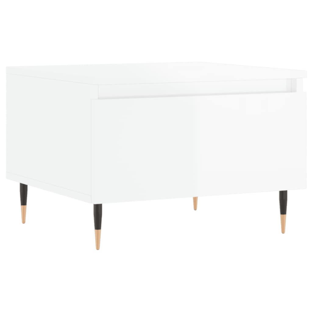 vidaXL Table basse blanc brillant 50x46x35 cm bois d'ingénierie