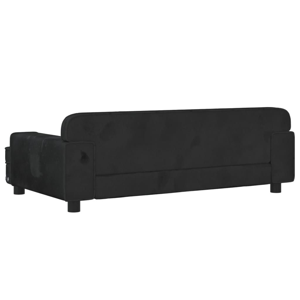 vidaXL Canapé pour enfants noir 90x53x30 cm velours