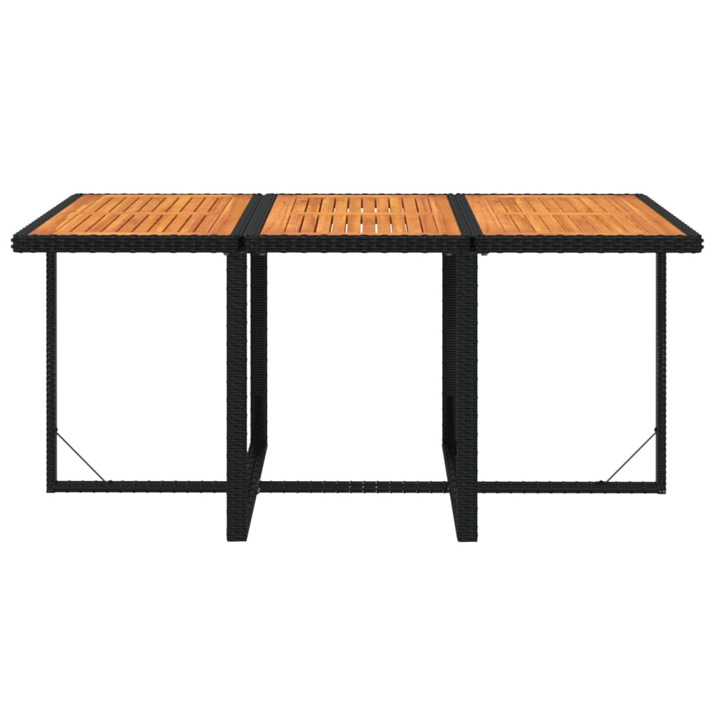 vidaXL Ensemble à manger de jardin coussins 7pcs Résine tressée Noir