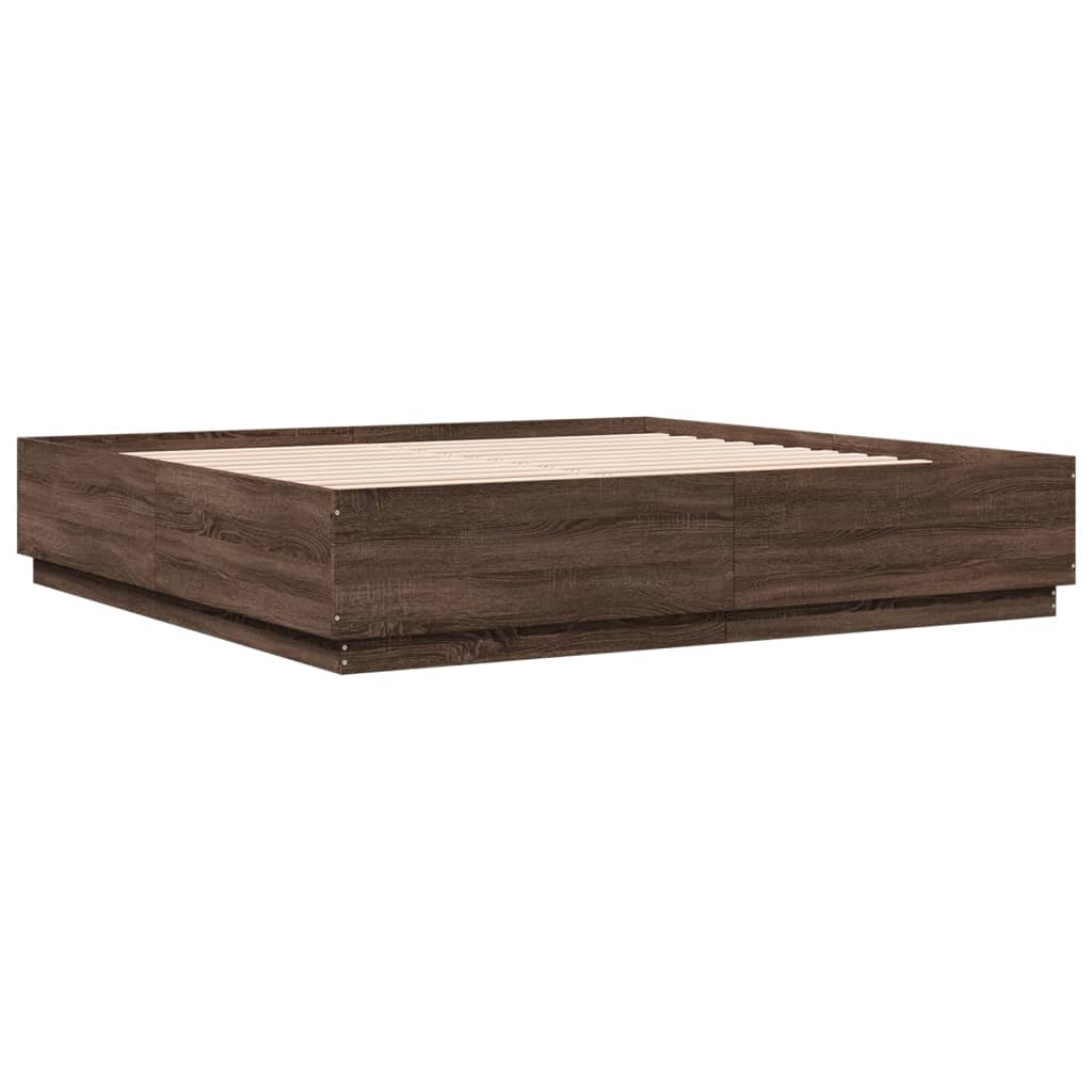 vidaXL Cadre de lit sans matelas chêne marron 180x200 cm