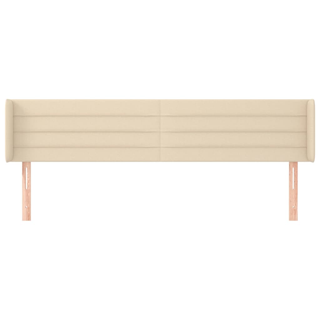 vidaXL Tête de lit avec oreilles Crème 203x16x78/88 cm Tissu