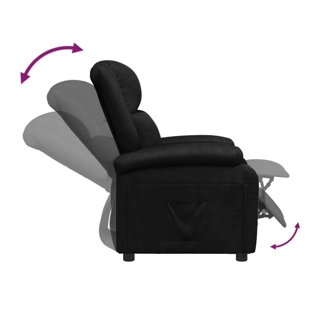 vidaXL Fauteuil inclinable Noir Similicuir