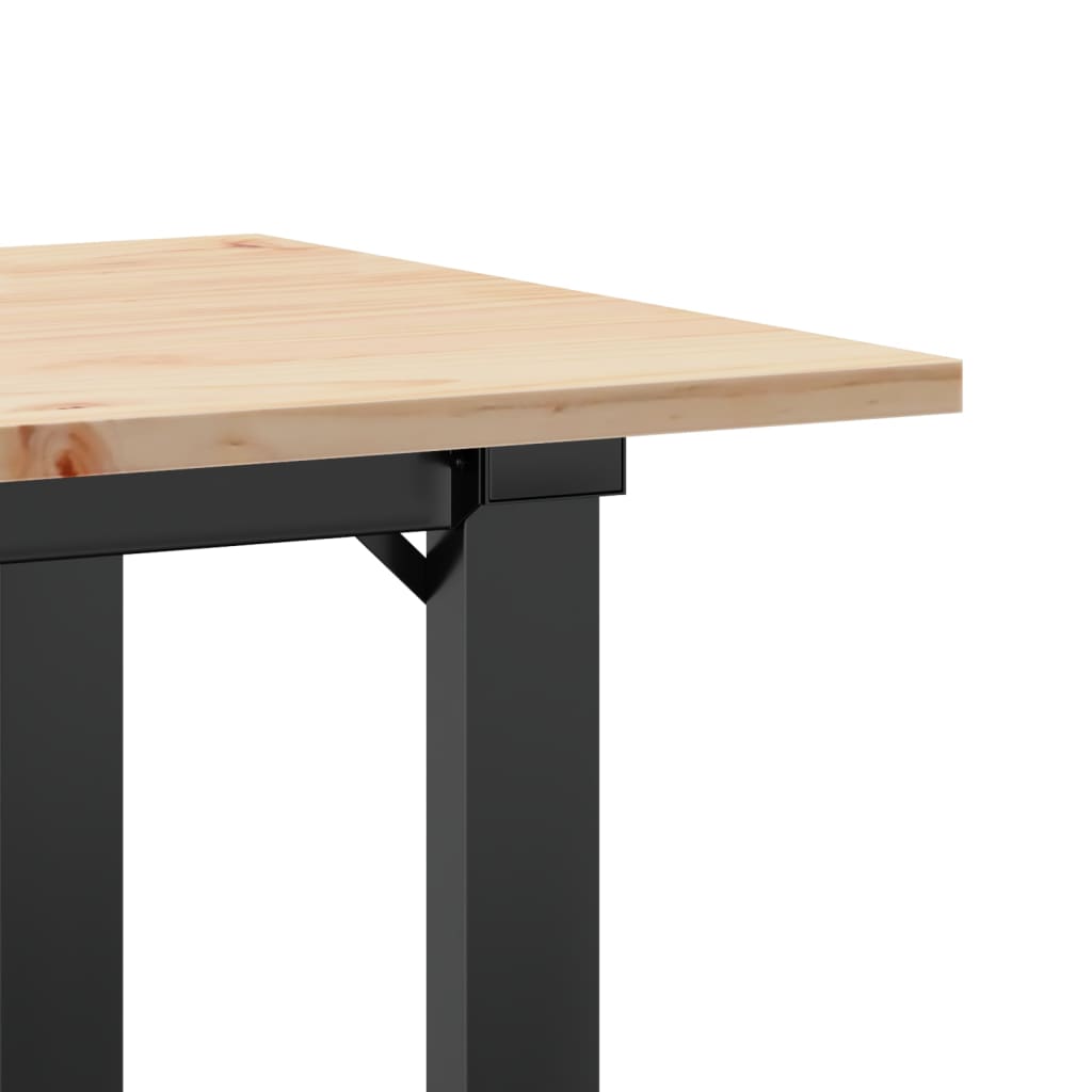 vidaXL Table basse cadre en O 90x40x45 cm bois de pin massif et fonte