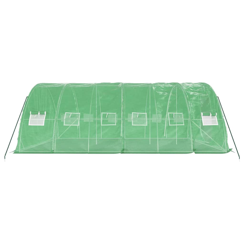 vidaXL Serre avec cadre en acier vert 30 m² 6x5x2,3 m