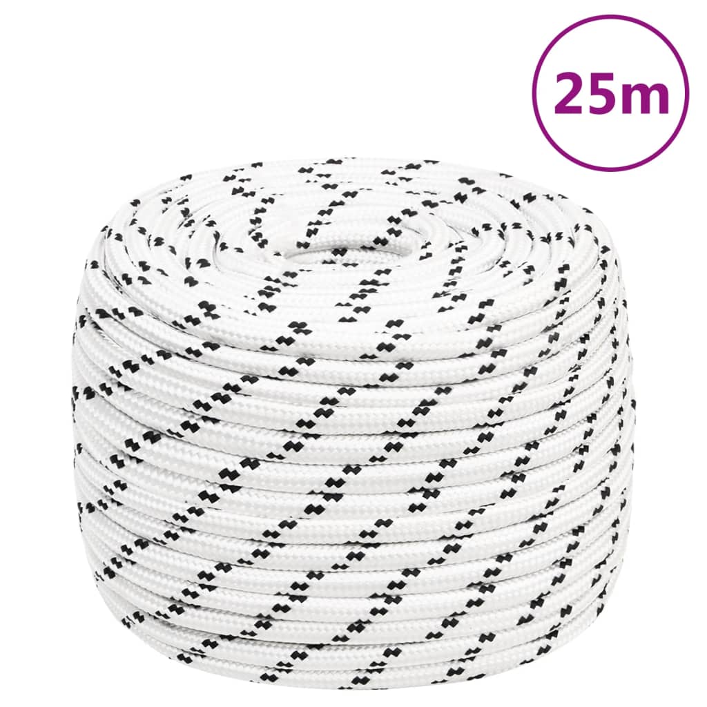 vidaXL Corde de bateau tressé Blanc 12 mmx25 m Polyester