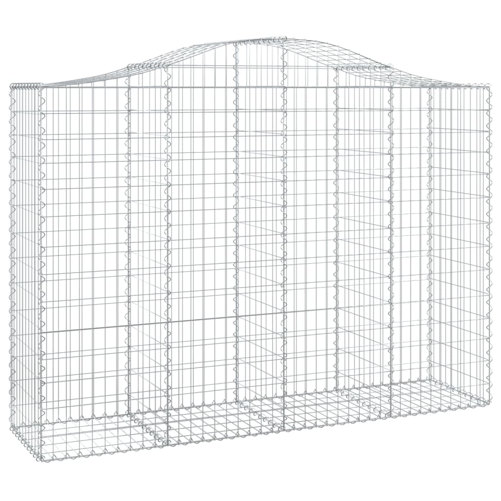 vidaXL Paniers à gabions arqués 2 pcs 200x50x140/160 cm Fer galvanisé