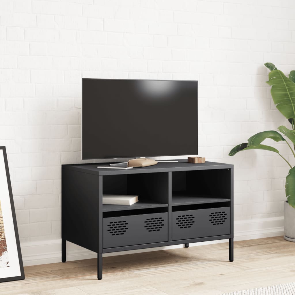 vidaXL Meuble TV anthracite 68x39x43,5 cm acier laminé à froid