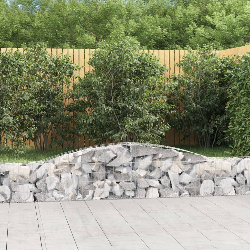 vidaXL Paniers à gabions arqués 2 pcs 400x30x40/60 cm Fer galvanisé