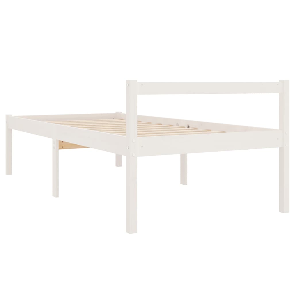 vidaXL Lit pour personne âgée blanc 90x190cm simple bois massif de pin