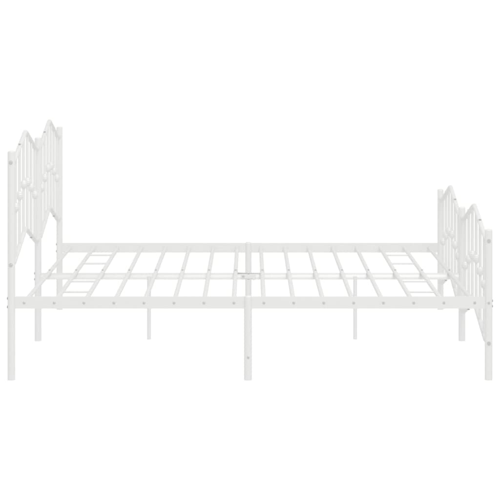 vidaXL Cadre de lit métal sans matelas et pied de lit blanc 193x203 cm