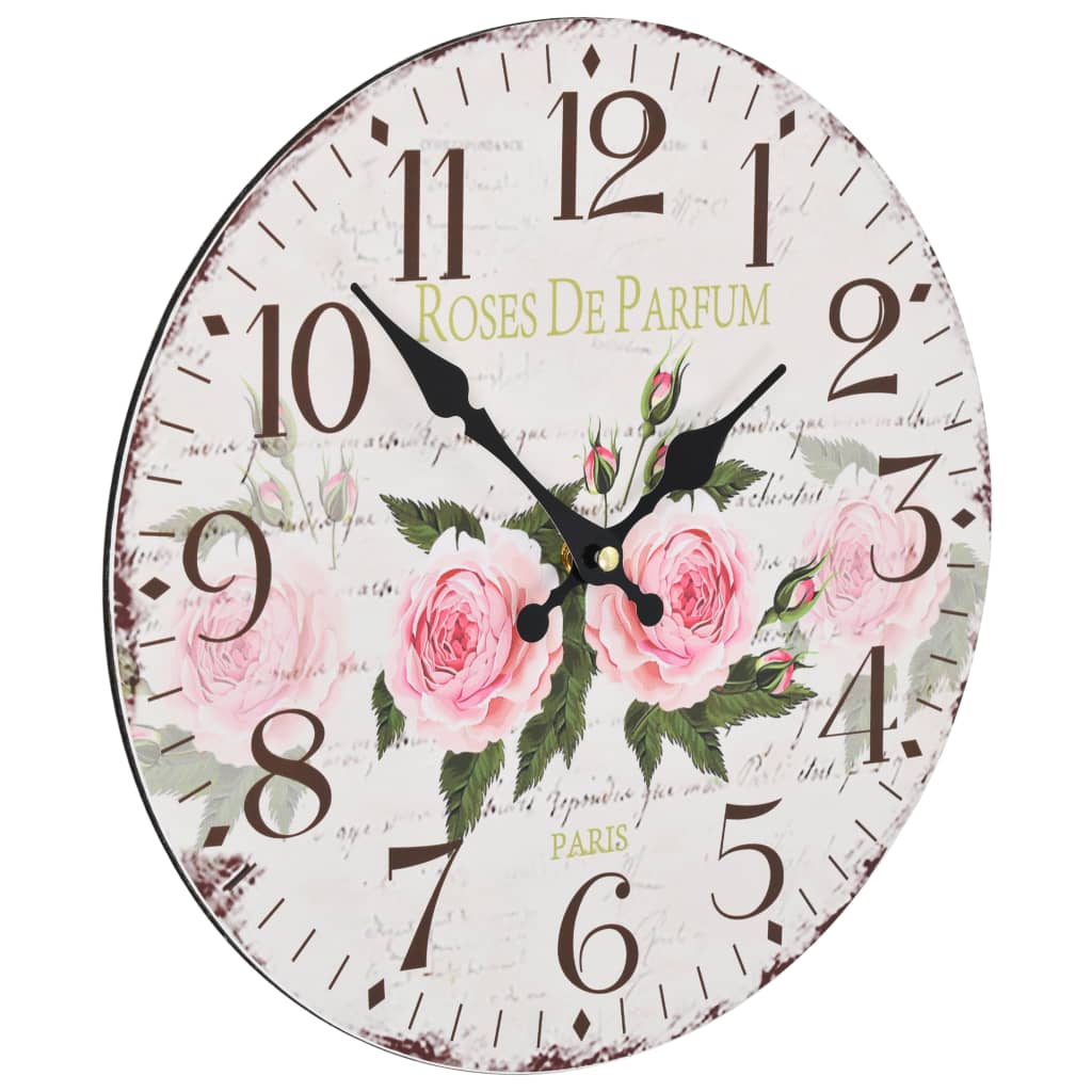 vidaXL Horloge murale vintage Fleur 30 cm