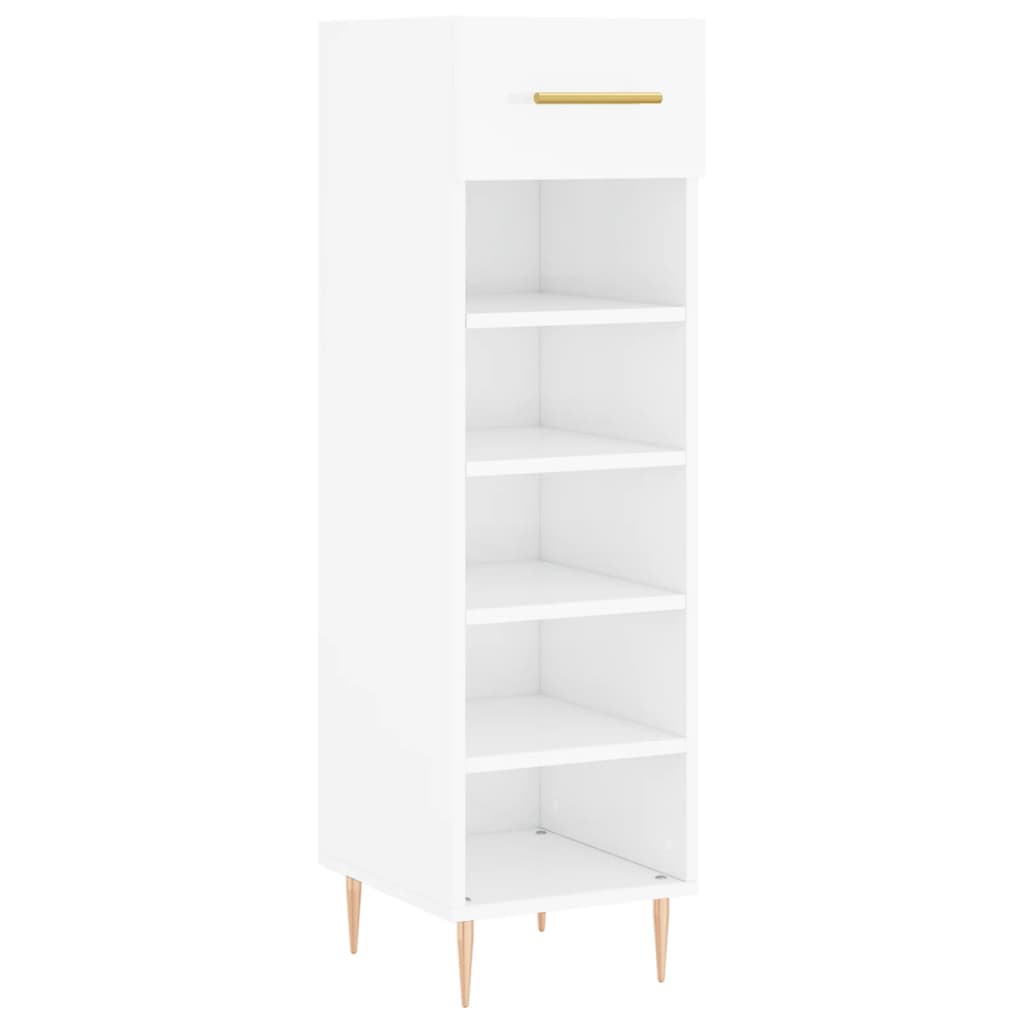 vidaXL Armoire à chaussure Blanc brillant 30x35x105 cm Bois ingénierie