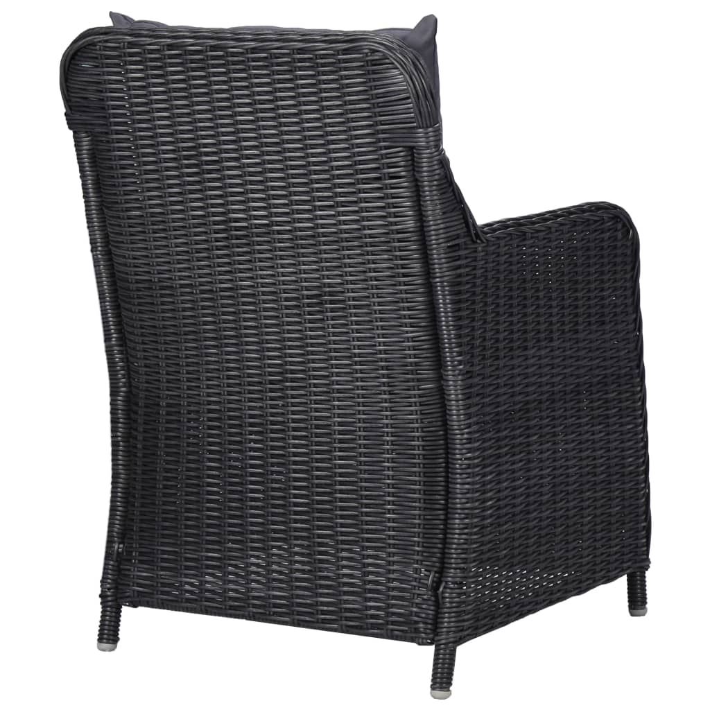 vidaXL Ensemble à manger de jardin 7 pcs Résine tressée Noir