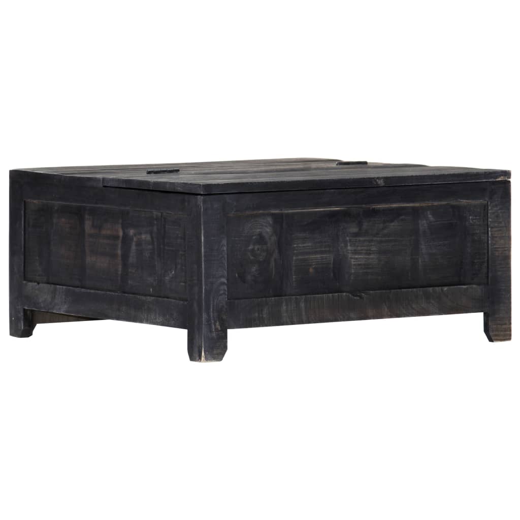 vidaXL Table basse Noir 65x65x30 cm Bois de manguier massif