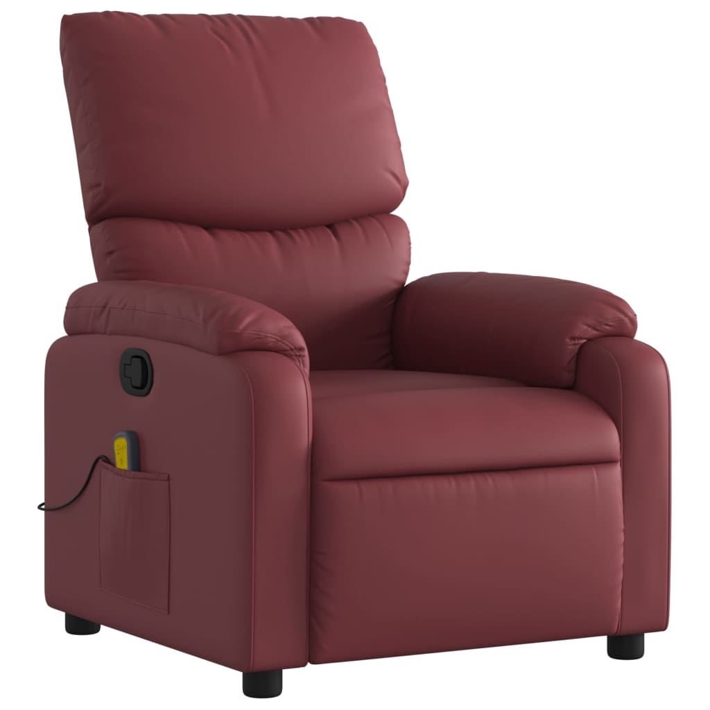 vidaXL Fauteuil de massage inclinable Rouge bordeaux Similicuir