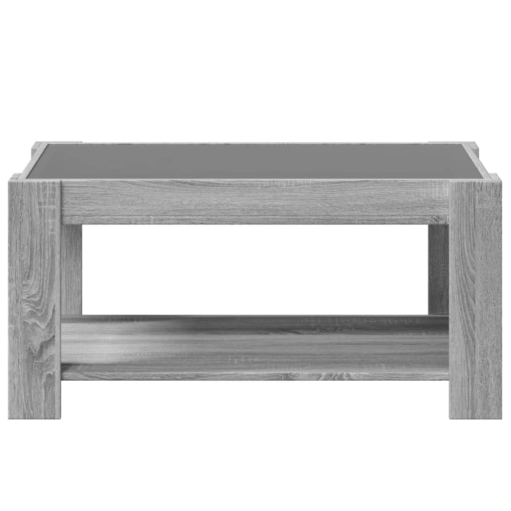 vidaXL Table basse avec LED sonoma gris 93x53x45 cm bois d'ingénierie