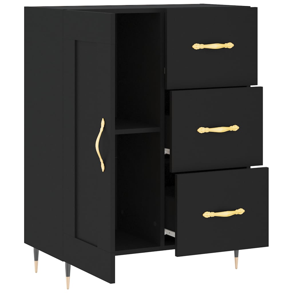 vidaXL Buffet noir 69,5x34x90 cm bois d'ingénierie