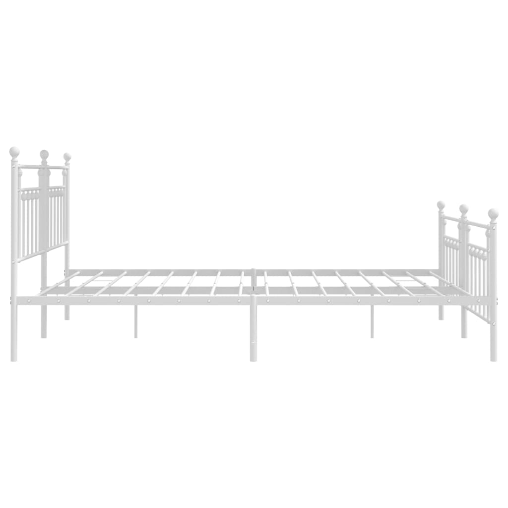 vidaXL Cadre de lit métal sans matelas et pied de lit blanc 193x203 cm