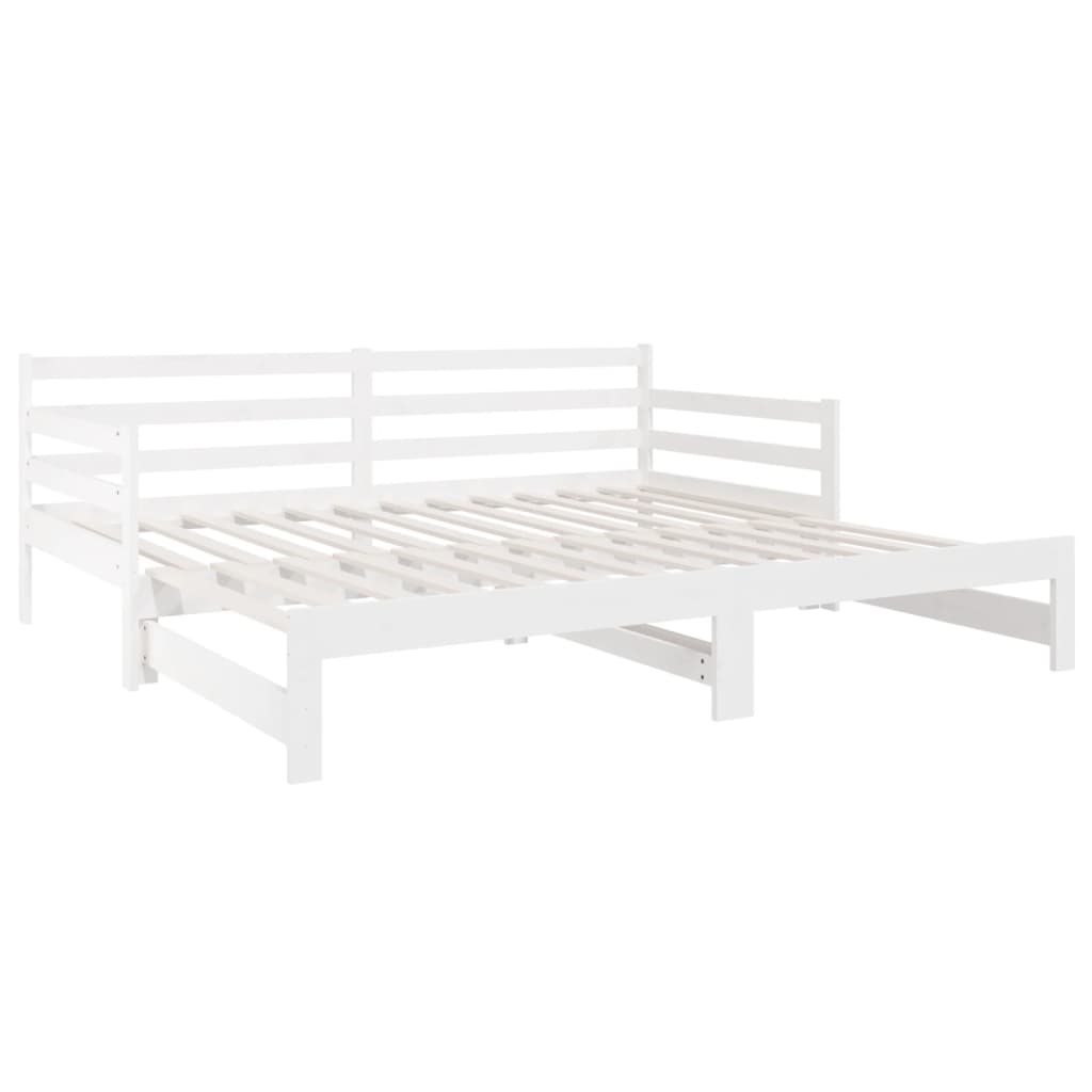 vidaXL Lit coulissant Blanc 2x(90x190) cm Bois de pin massif