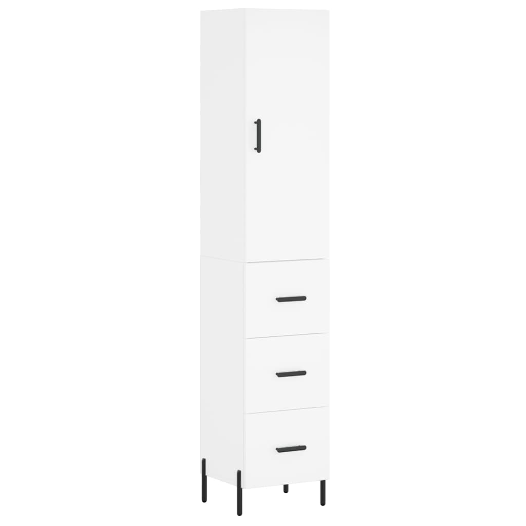 vidaXL Buffet haut Blanc 34,5x34x180 cm Bois d'ingénierie