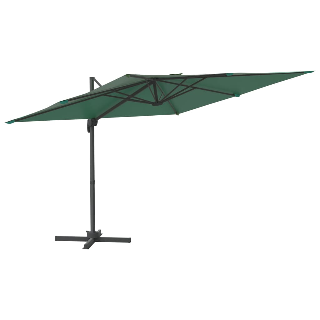 vidaXL Parasol déporté avec mât en aluminium Vert 400x300 cm