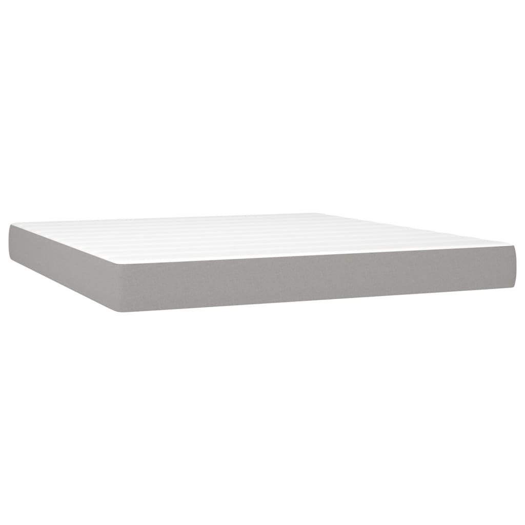 vidaXL Sommier à lattes de lit avec matelas Gris clair 160x200cm Tissu