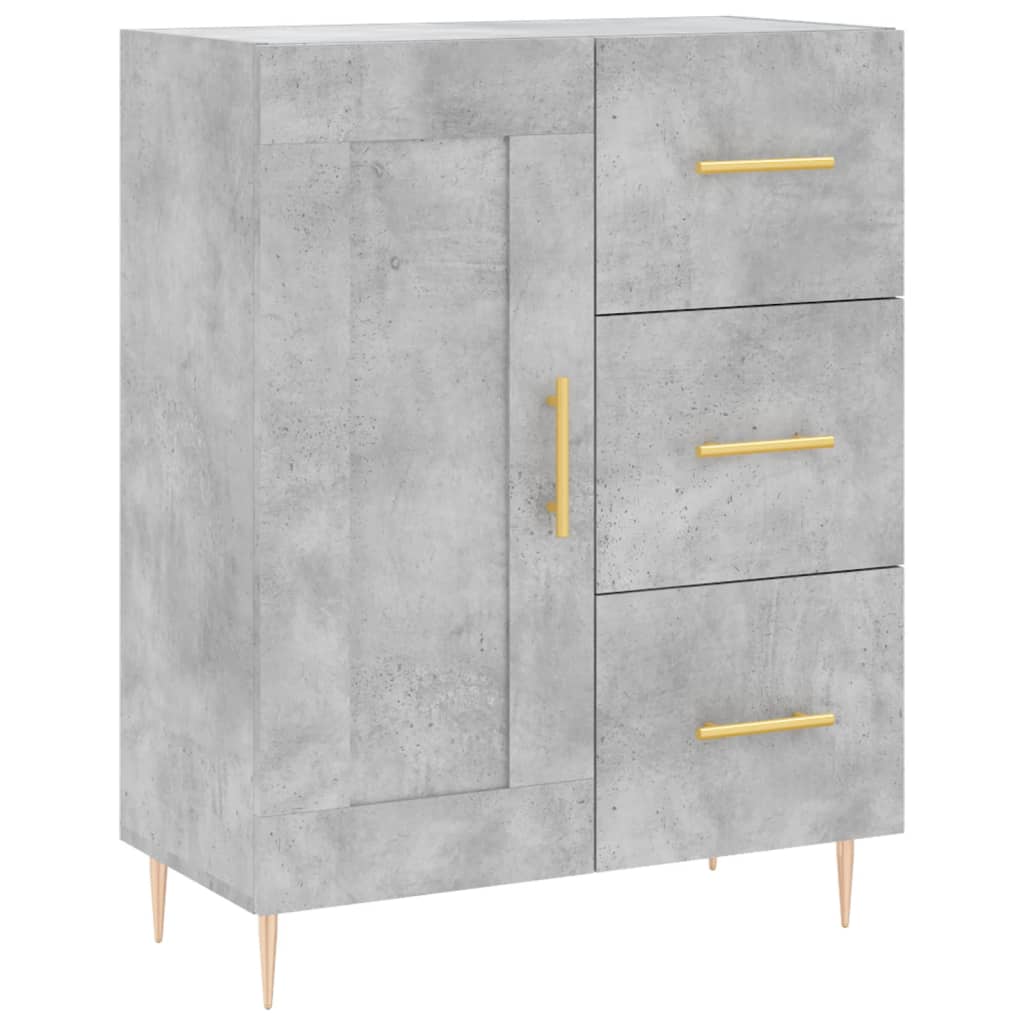 vidaXL Buffet haut Gris béton 69,5x34x180 cm Bois d'ingénierie