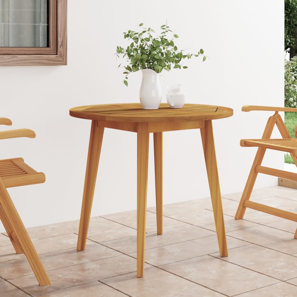 vidaXL Table de jardin Ø85x75 cm Bois d'acacia solide