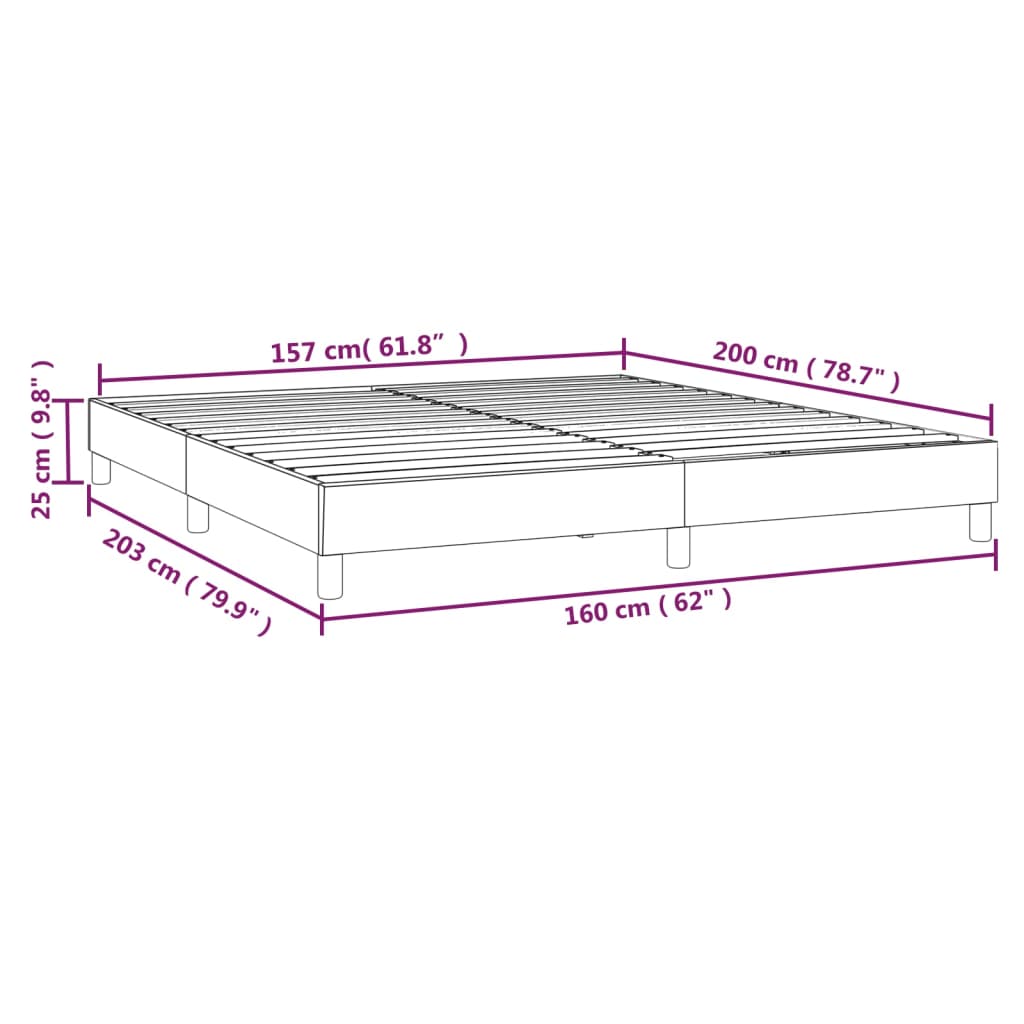 vidaXL Cadre de lit Taupe 160x200 cm Tissu