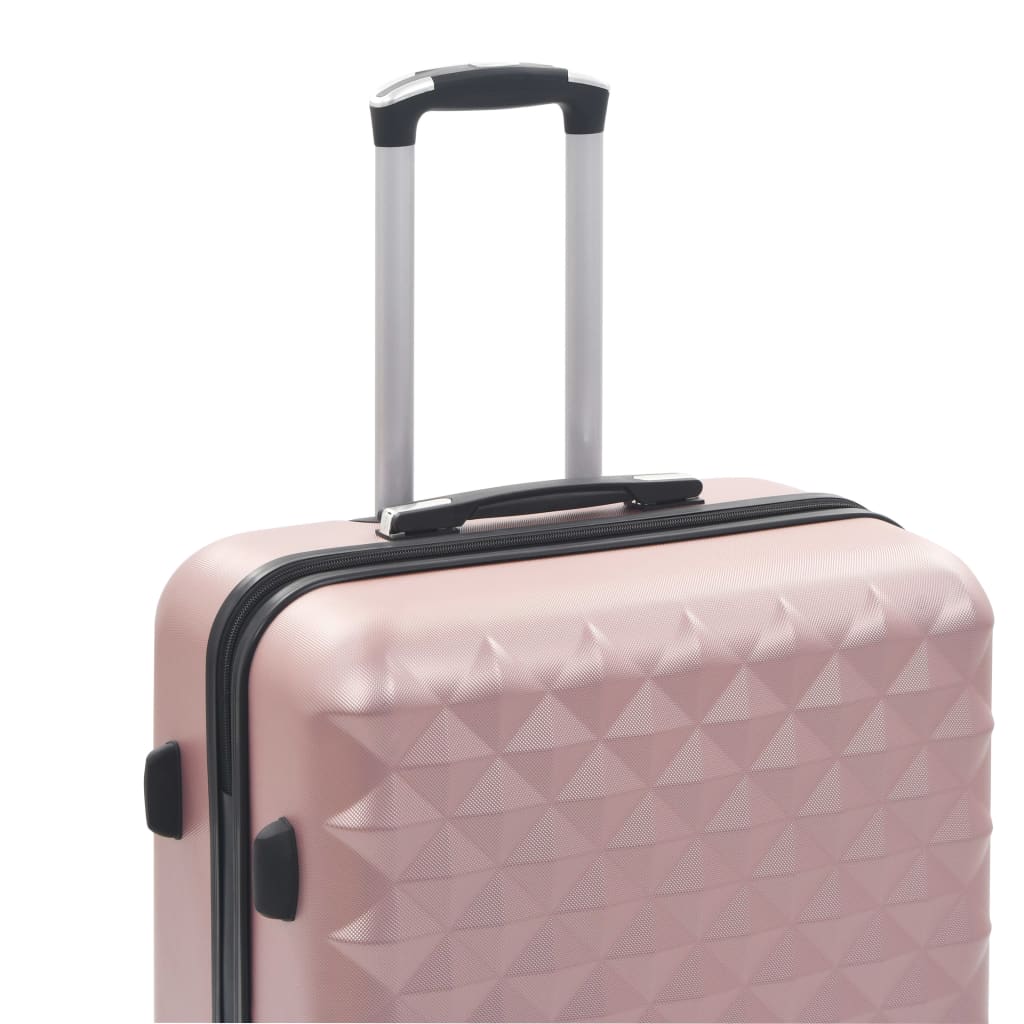 vidaXL Valise rigide 3 pcs Doré rose ABS