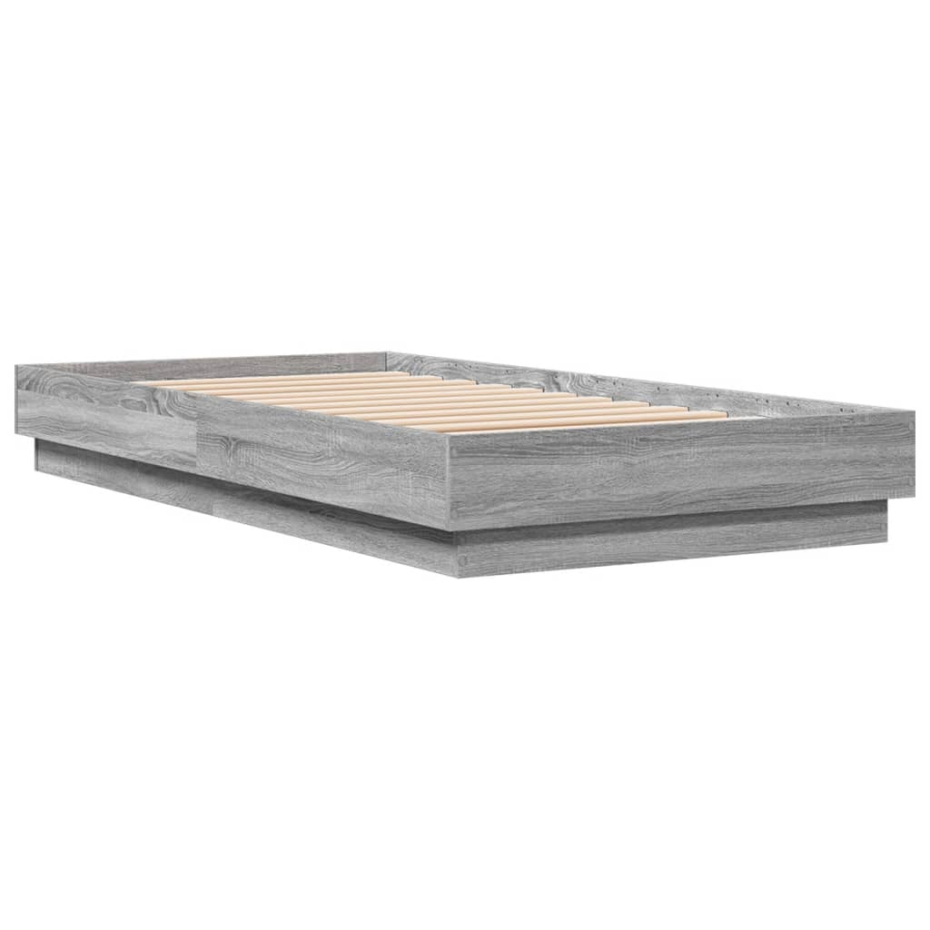 vidaXL Cadre de lit sonoma gris 90x190 cm bois d'ingénierie