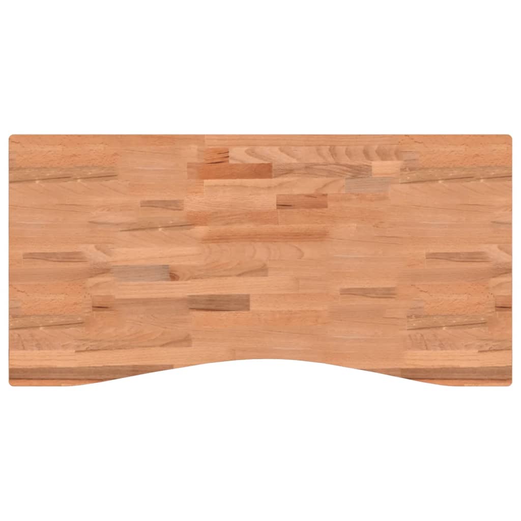 vidaXL Dessus de bureau 100x(45-50)x2,5 cm bois massif de hêtre