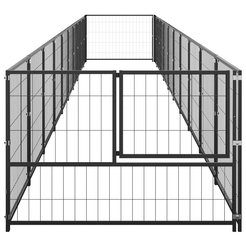 vidaXL Chenil Noir 10 m² Acier