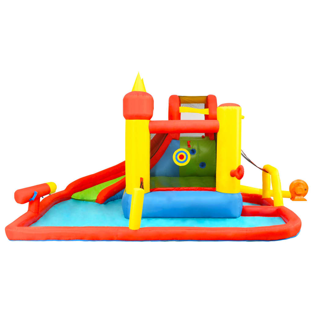 Happy Hop Château gonflable avec toboggan et piscine 410x385x220cm PVC