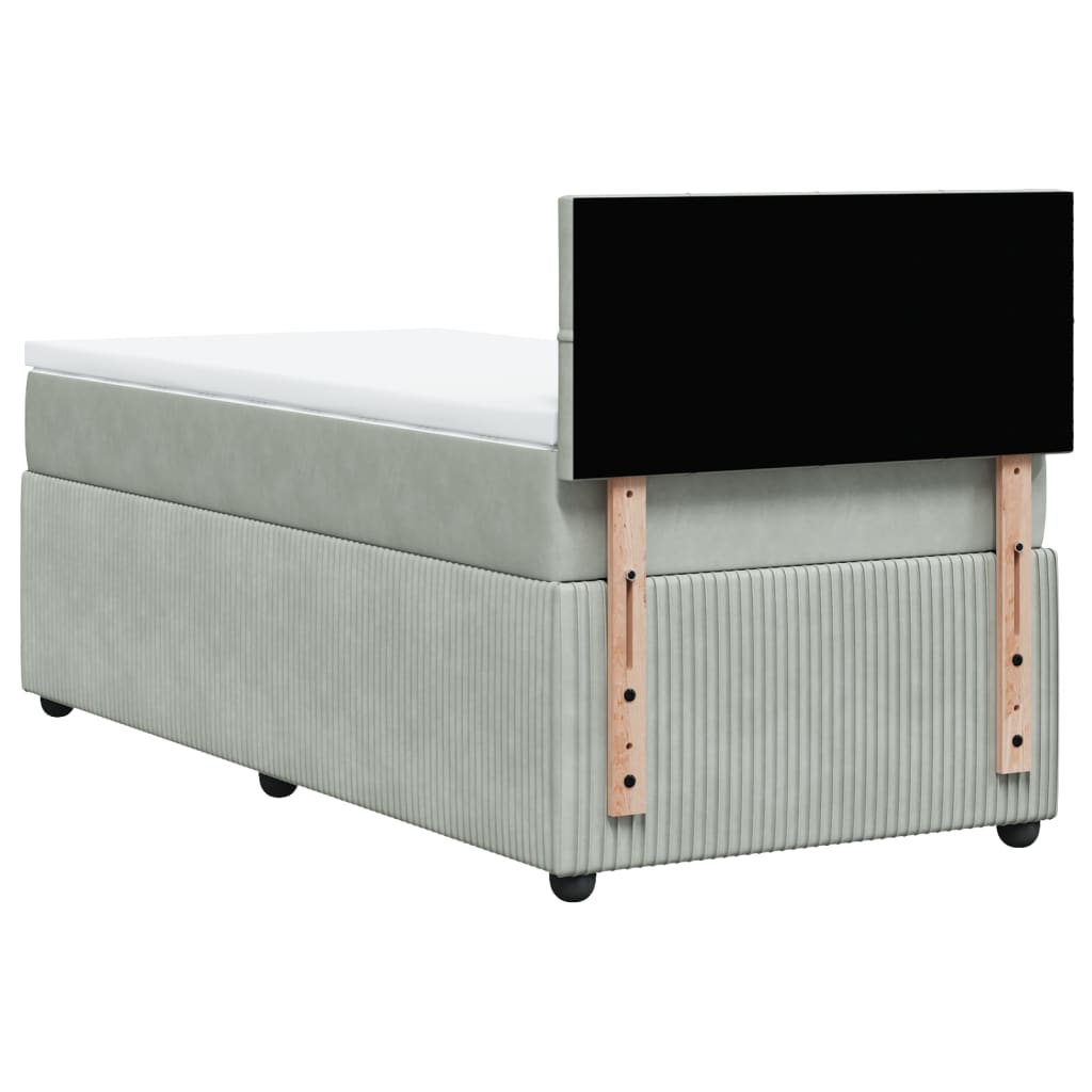 vidaXL Sommier à lattes de lit et matelas Gris clair 100x200cm Velours