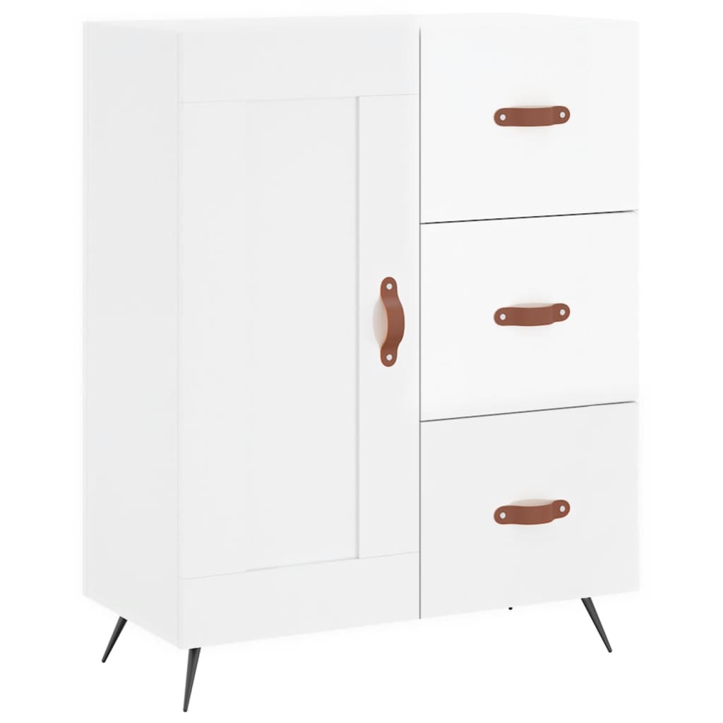 vidaXL Buffet haut Blanc brillant 69,5x34x180 cm Bois d'ingénierie