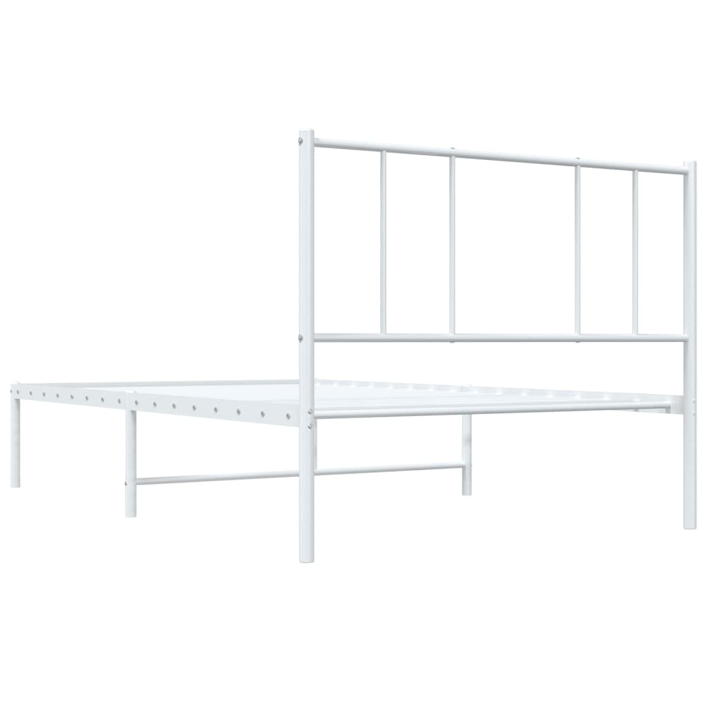 vidaXL Cadre de lit métal sans matelas et tête de lit blanc 100x190 cm