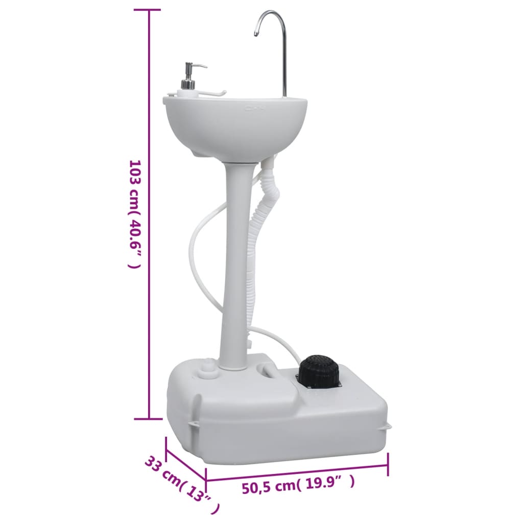 vidaXL Ensemble de toilette support de lavage des mains réservoir eau