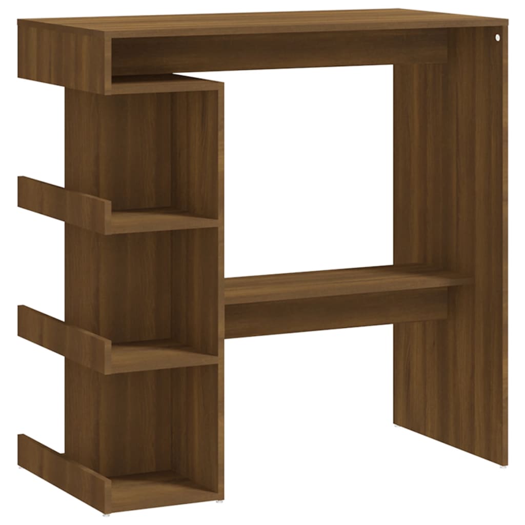 vidaXL Table de bar étagère de rangement chêne marron bois ingénierie