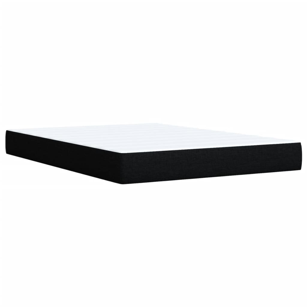 vidaXL Sommier à lattes de lit avec matelas Noir 140x190 cm Tissu