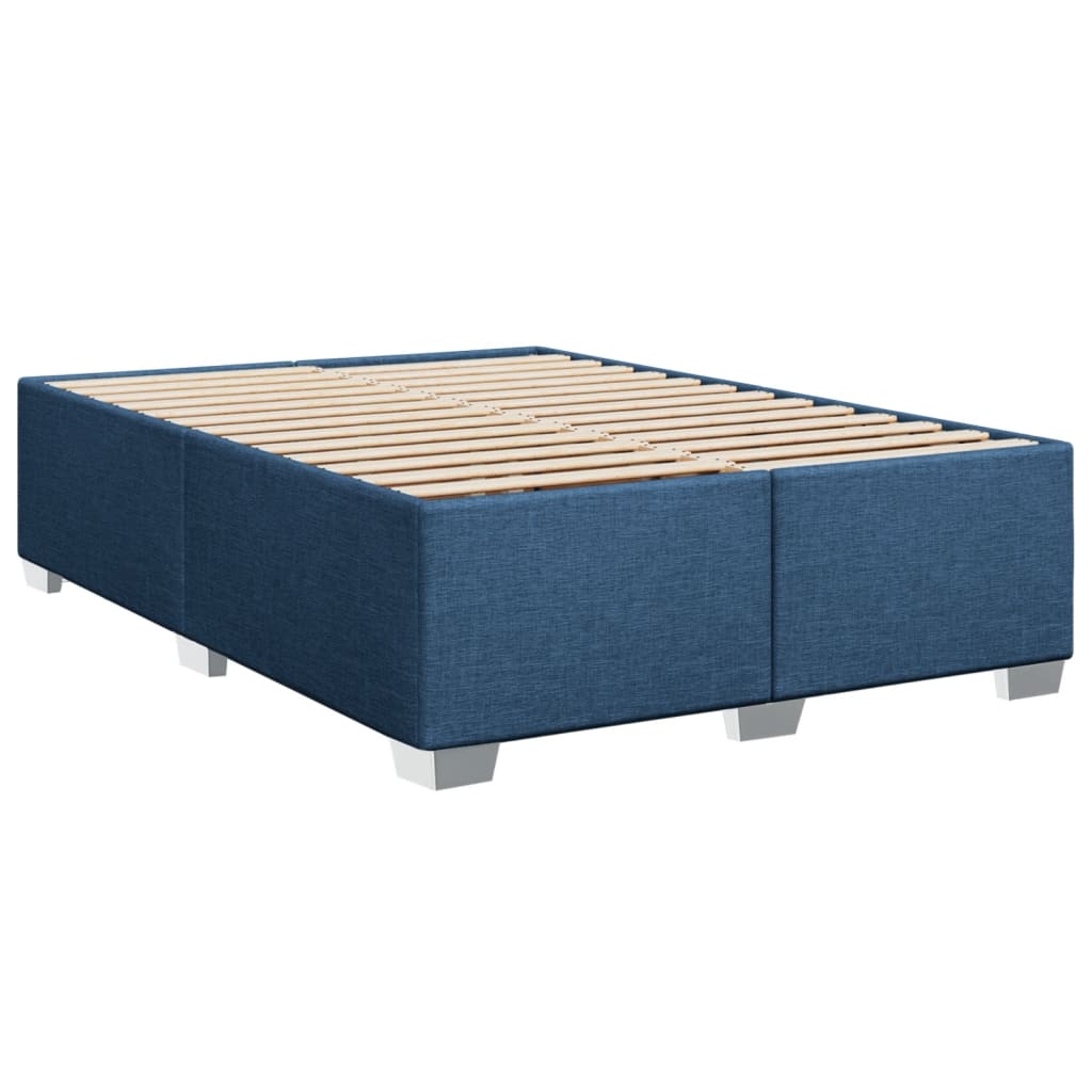 vidaXL Sommier à lattes de lit avec matelas Bleu 160x200 cm Tissu