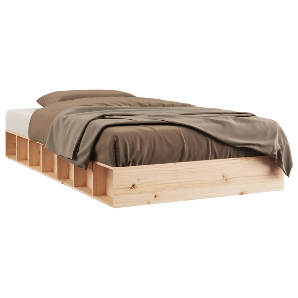 vidaXL Cadre de lit sans matelas 75x190 cm bois massif