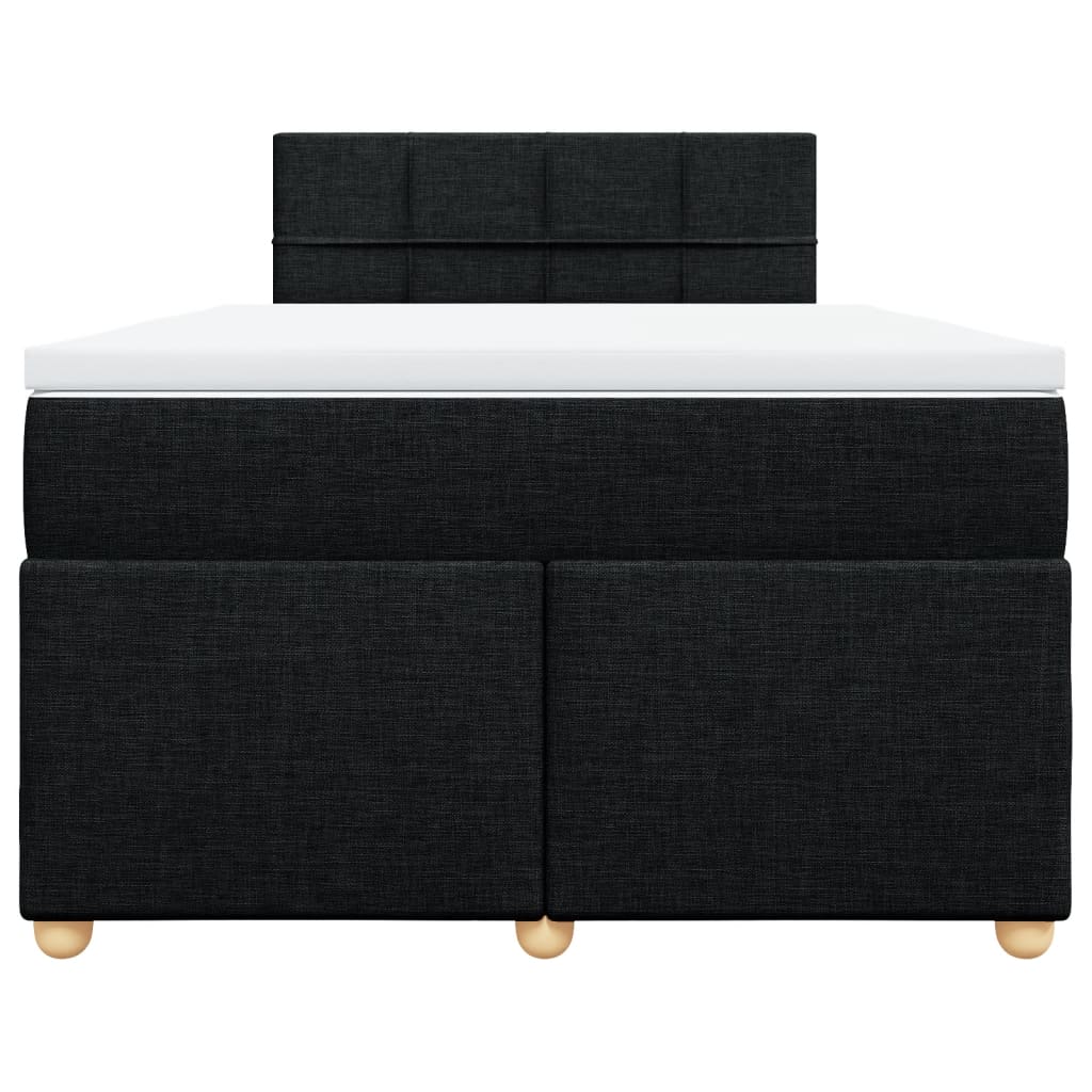 vidaXL Sommier à lattes de lit avec matelas Noir 120x200 cm Tissu