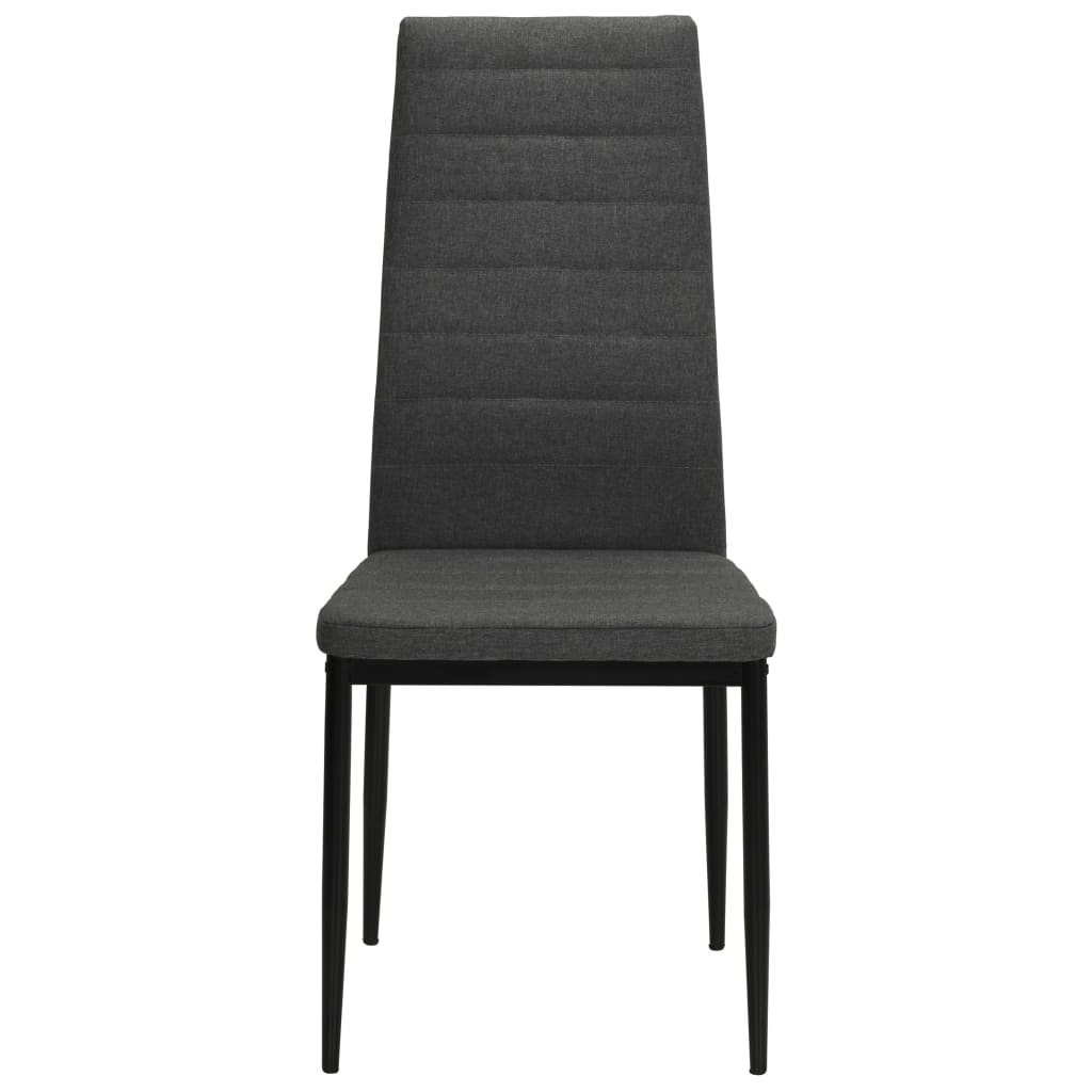 vidaXL Chaises à manger lot de 4 gris foncé tissu